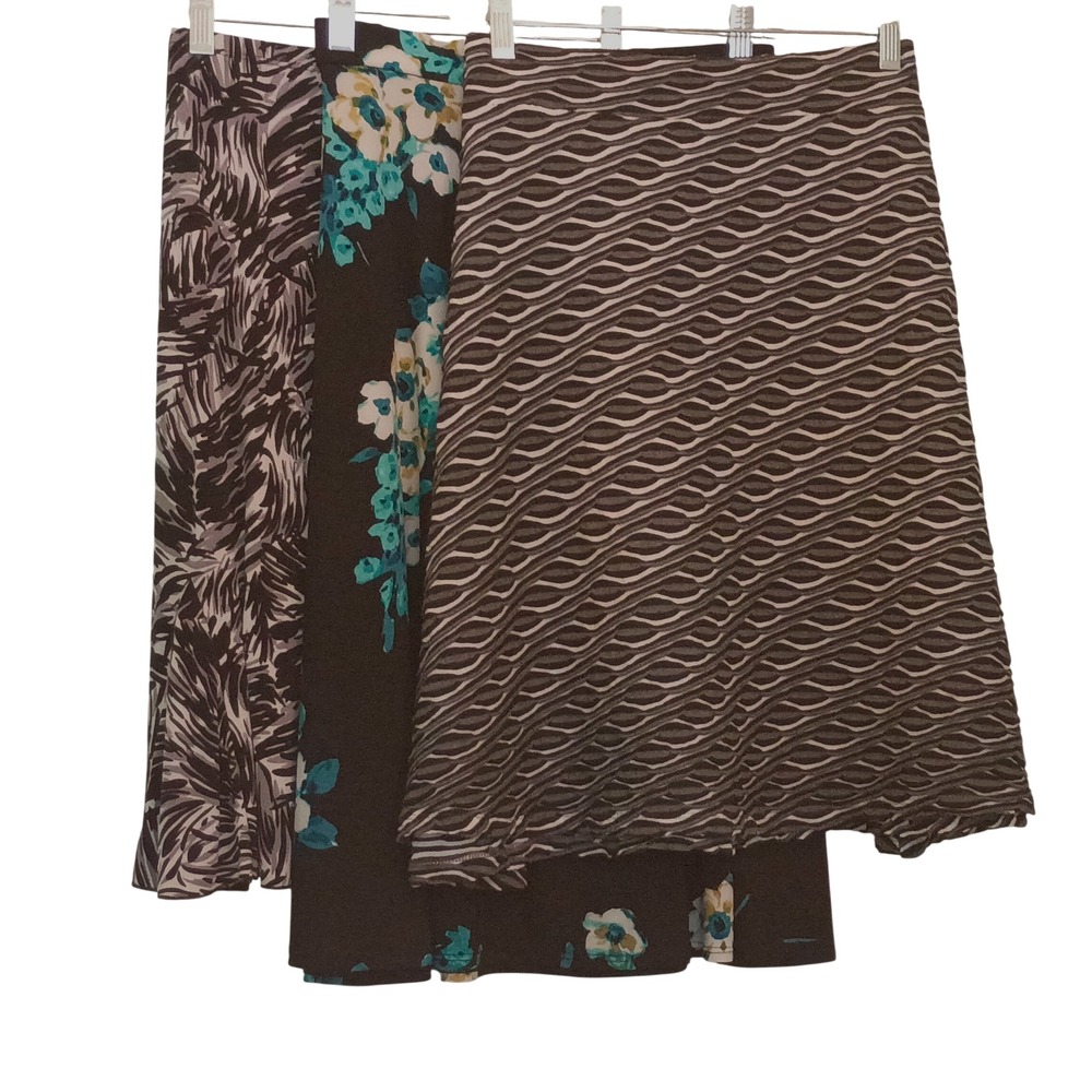 Lot of 3 Skirts George Zac & Rachel RL‎ Richard Floral Abstract Geometric Large